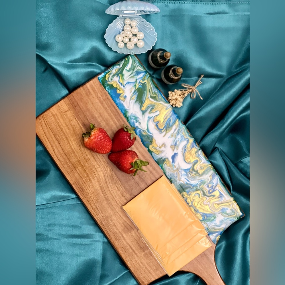 OceanCheeseBoard,LargeCharcuterie Board,OceanWaves Board,Ocean Kitchen Decor